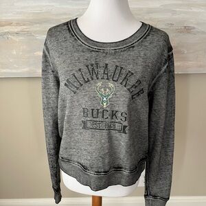 Milwaukee Bucks overdyed distressed cropped sweatshirt
